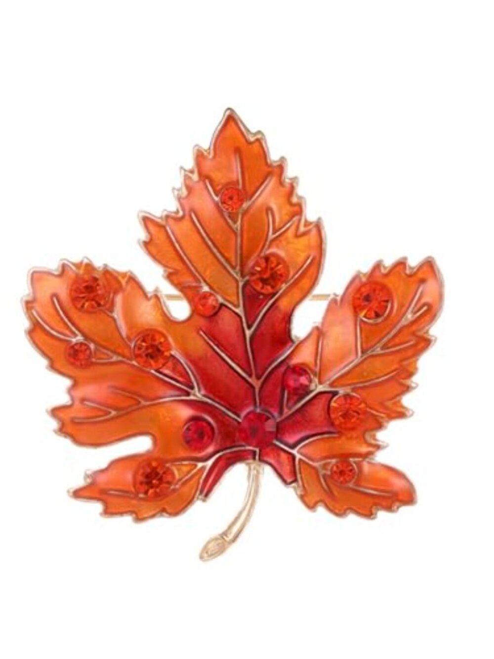 Maple Leaf Brooch Pin for Women Rhione Crystal Fall Thanksgiving